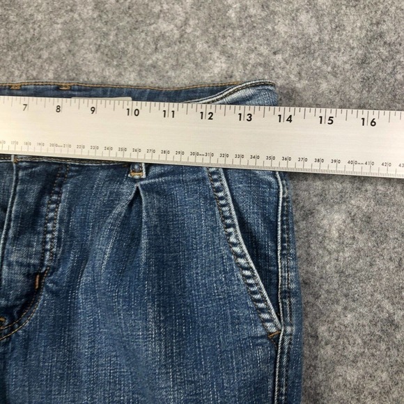 Pilcro and the Letterpress 25 Petite l Straight Denim Jeans Raw Hem Classic Wash - Picture 6 of 12